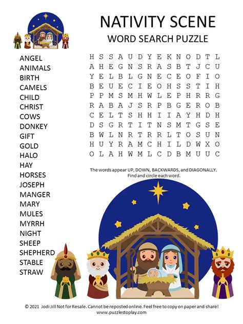Printable Nativity Puzzles